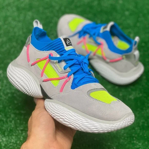 Under Armour Curry Flow Cozy Mens Basketball Shoes Gray 3023815-107 NEW Sz 9.5 UNDER ARMOUR UA Curry Flow Cozy 3023815-107 Grey/Green/Blue  main image 2
